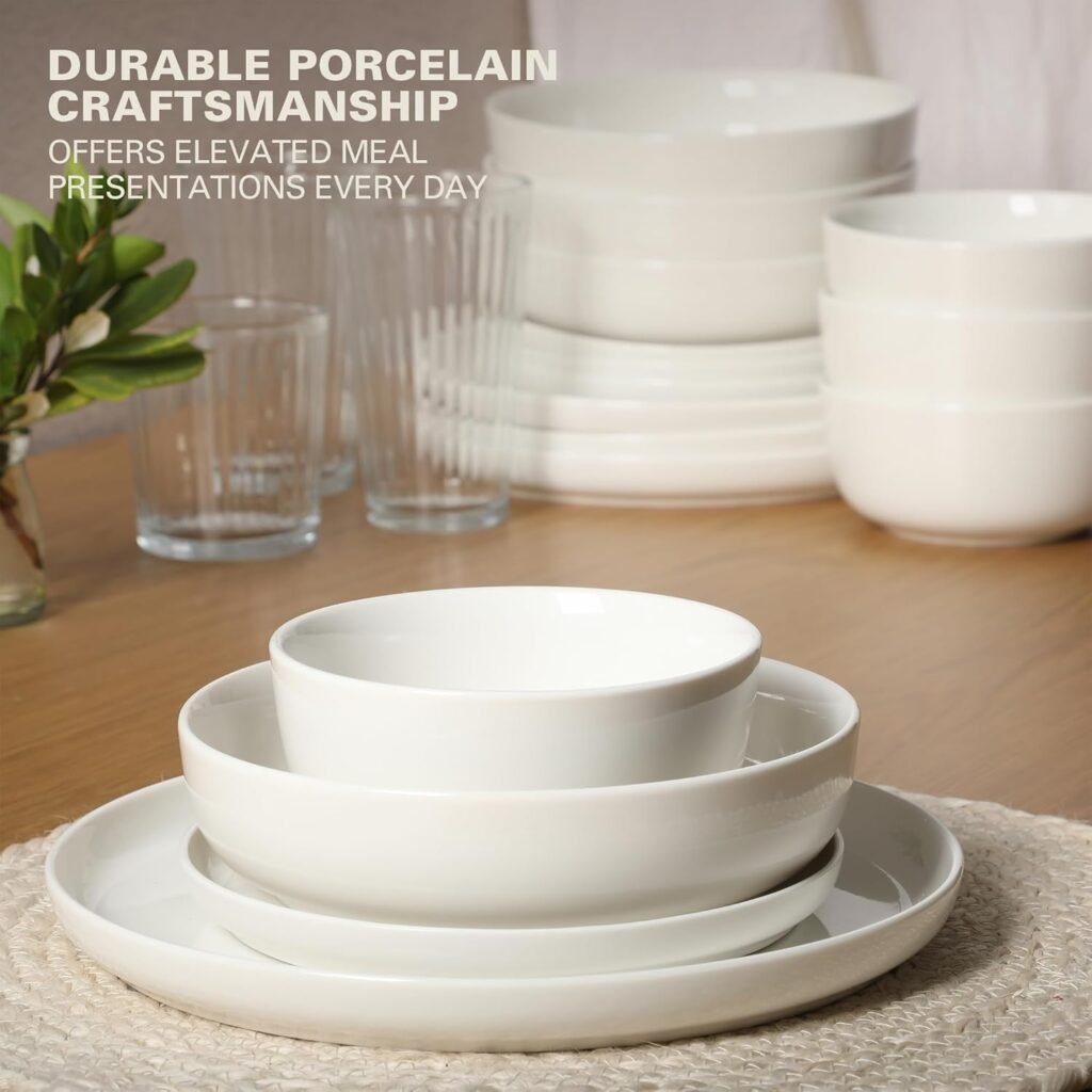 16pcs Porcelain Everyday plates and bowls