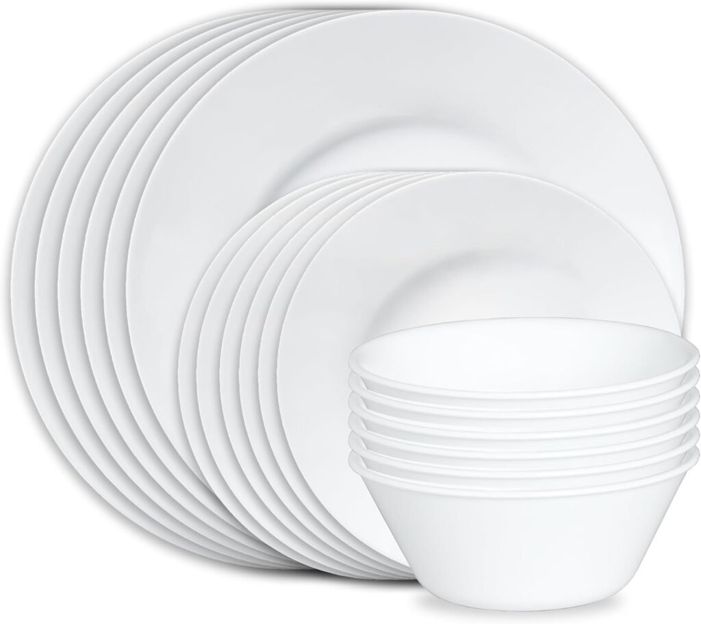 18pcs Corelle safe plates and bowls