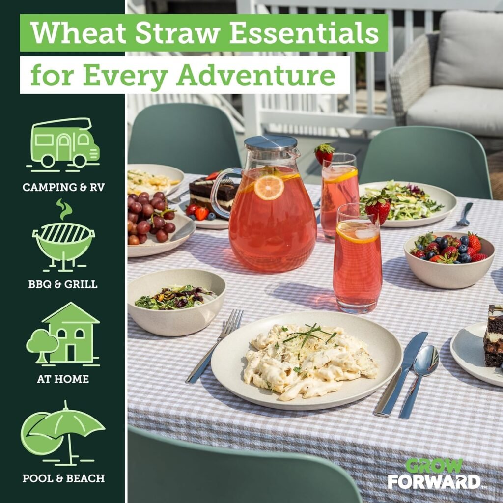 Bamboo fiber wheatstraw RV and camping dinnerware