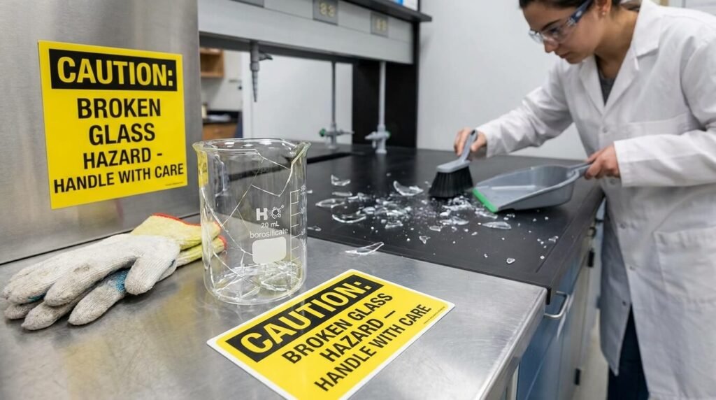 Borosilicate glass breaking into dangerous shreads