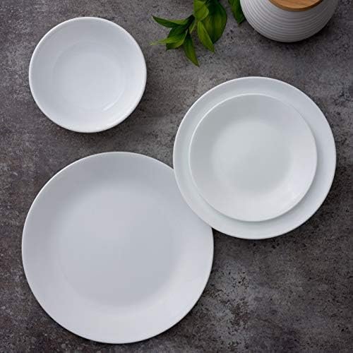 Corelle Vitrelle round plates winter frost white