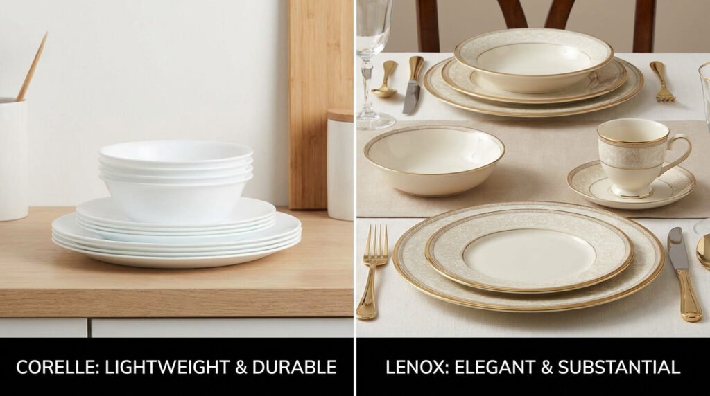 corelle versus lenox dinnerware