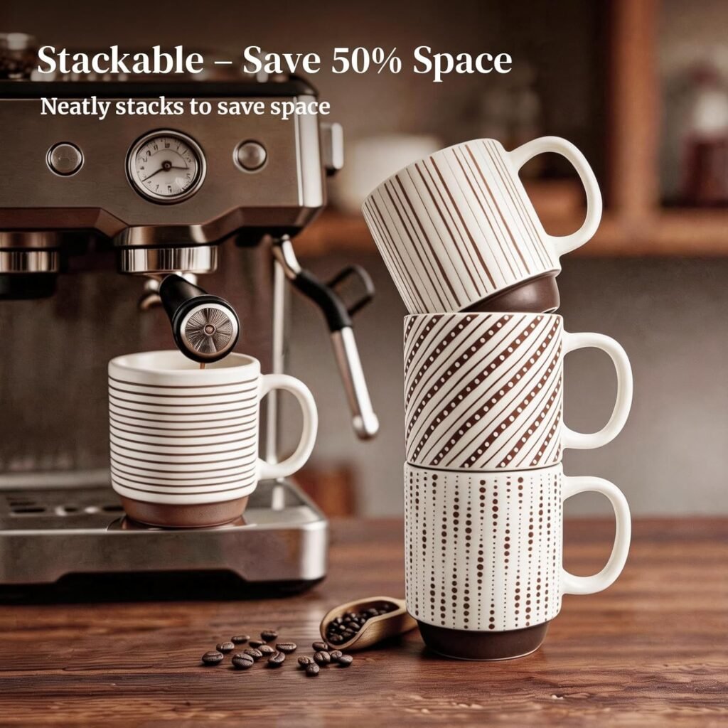 Dowan ceramic stackable coffee mugs
