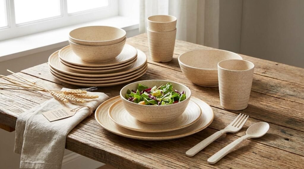 Eco-friendly wheat straw plates and bowls