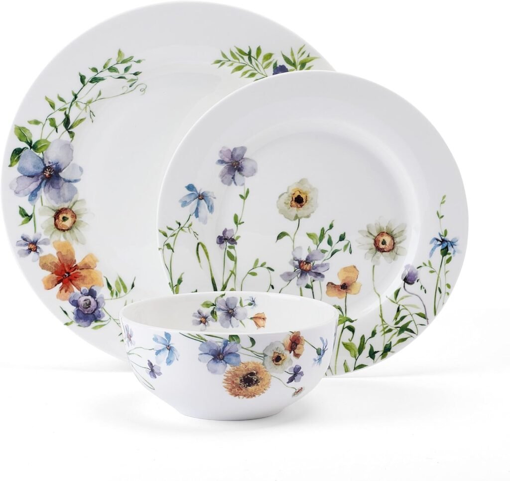 Flowered Bone China dinnerware