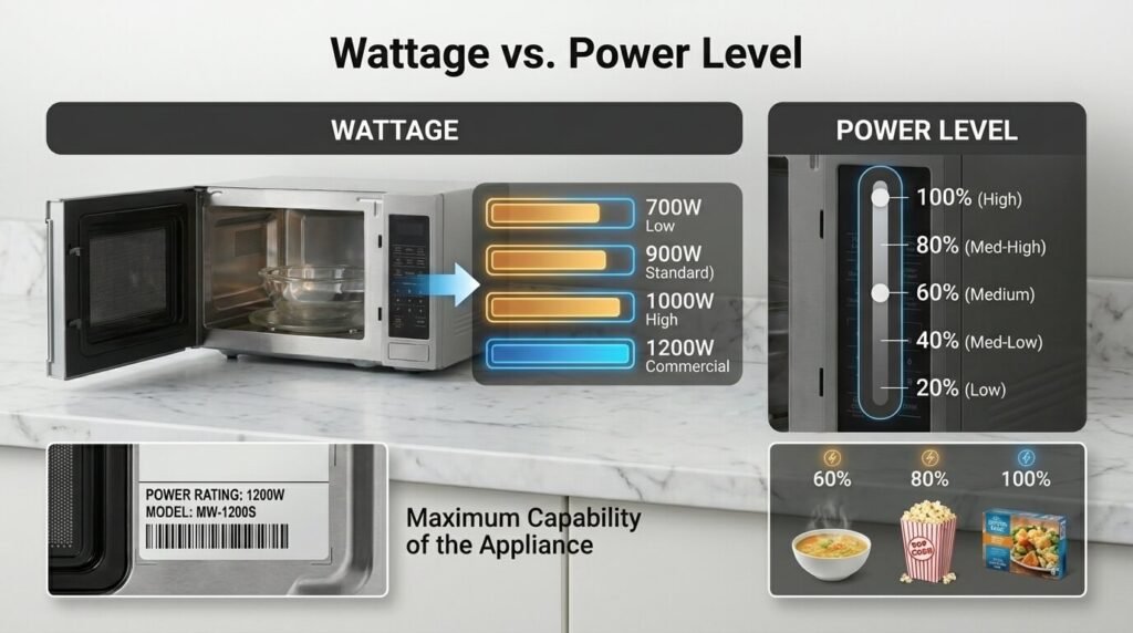 Microwave wattage vs Power Levles
