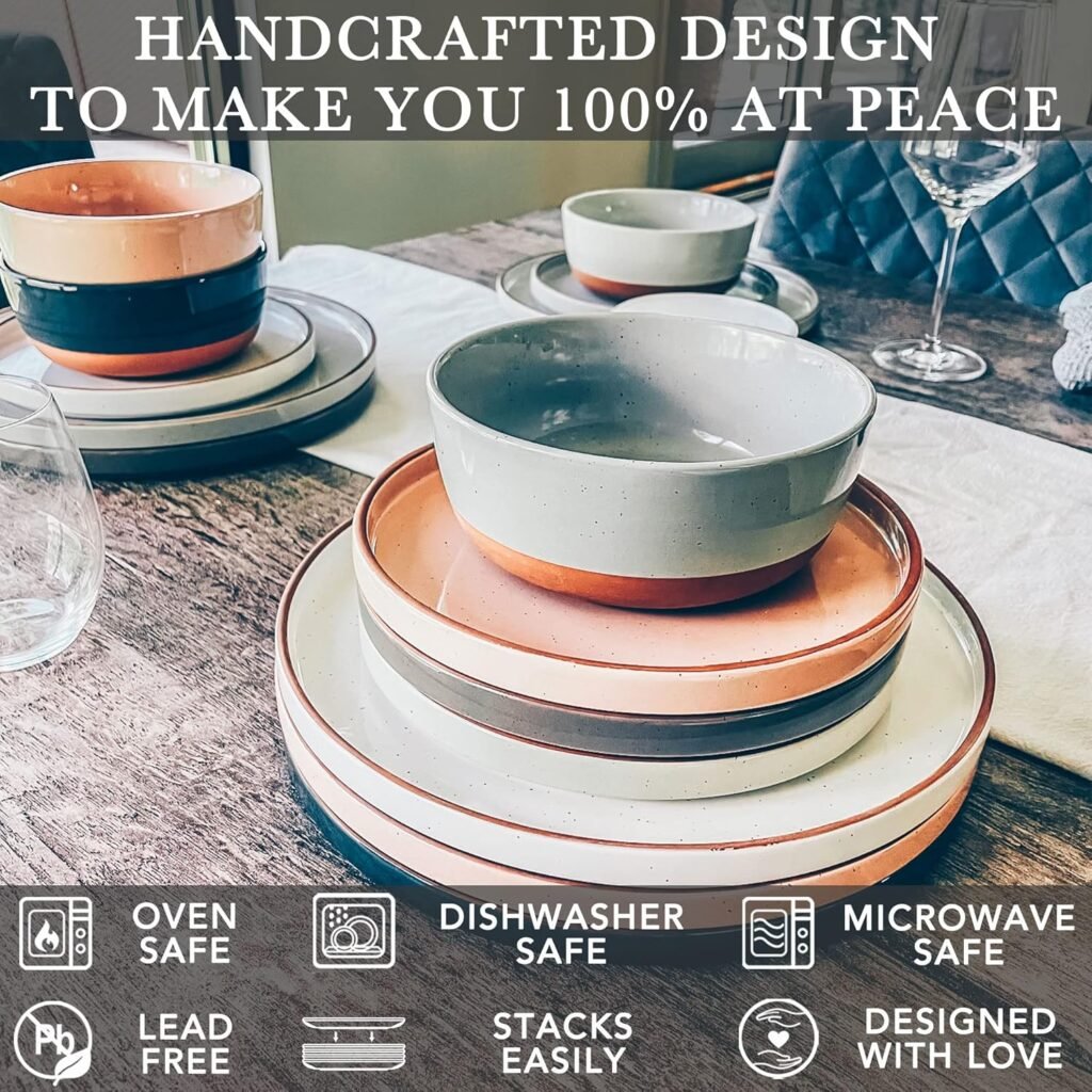 Mora ceramic flat dinner plates