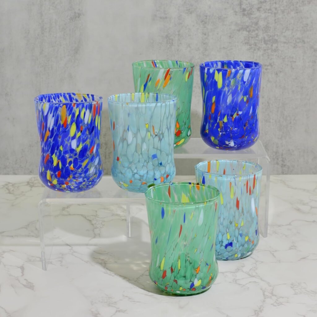 murano colored glassware