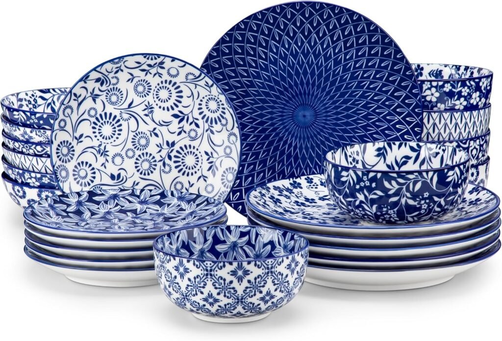 Porcelain microwave and dishwasher safe dinnerware sets