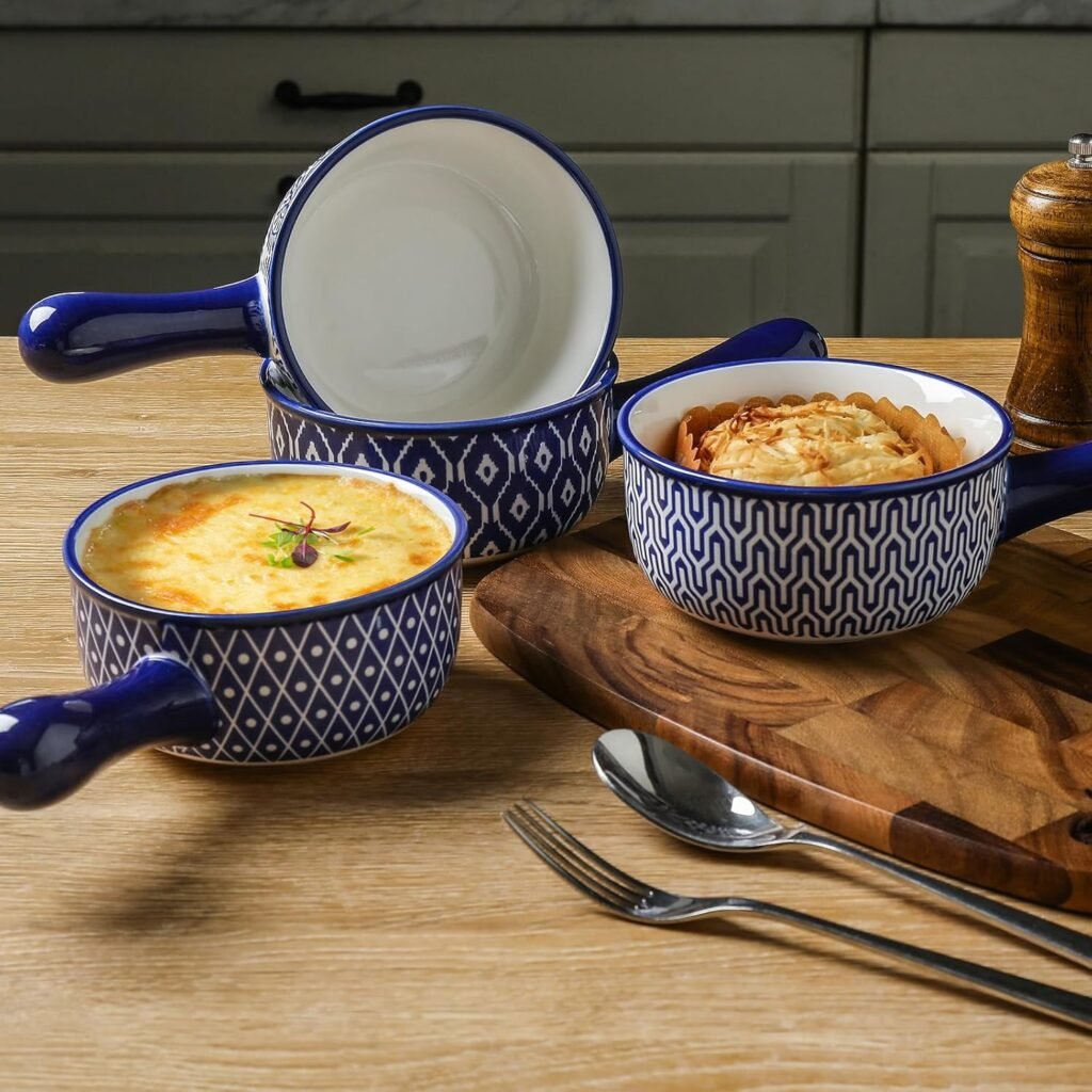 Selamica oven safe ceramic soup crocks with handles