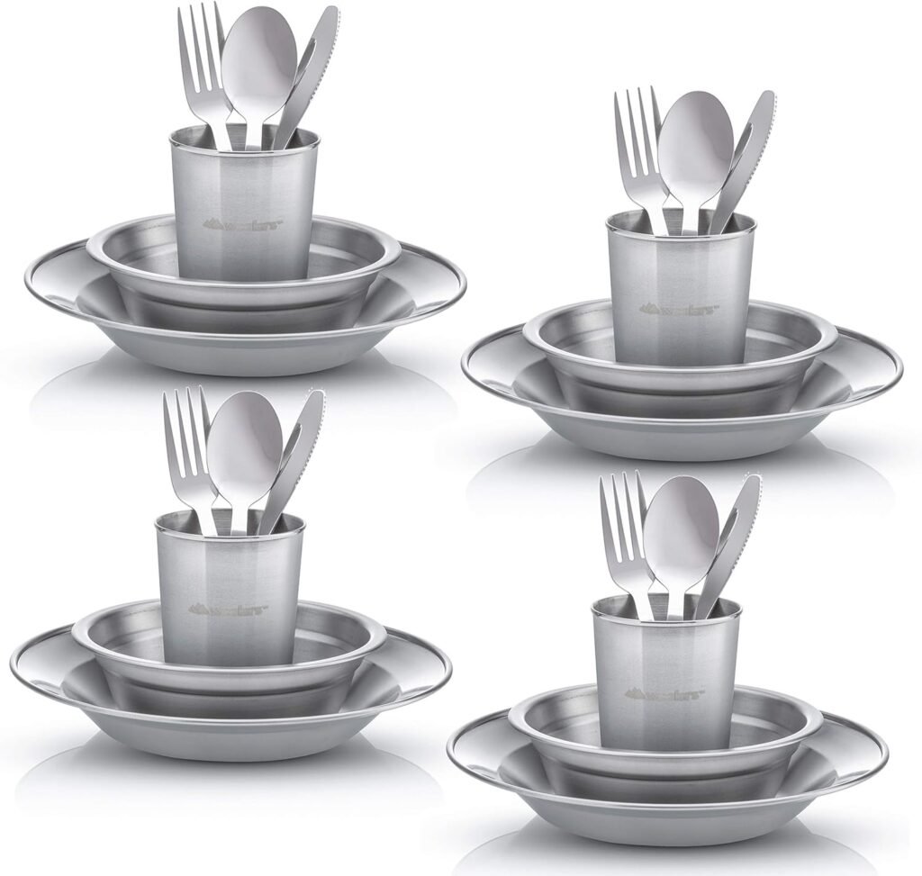 Stainless steel dinner sets for camping and RV