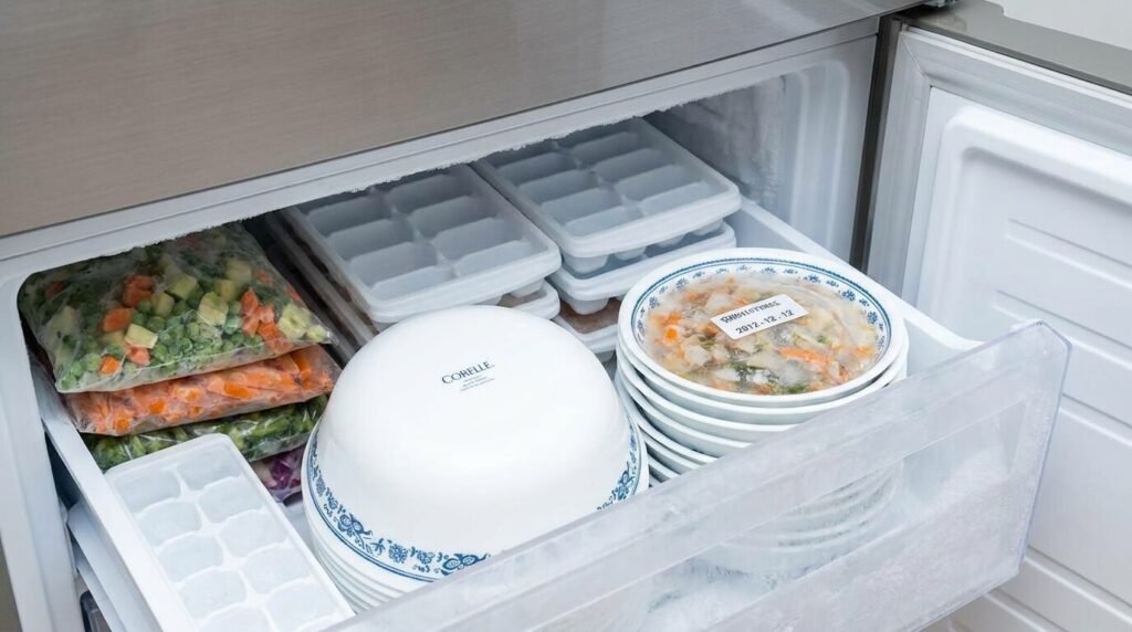 using corelle to freeze leftovers