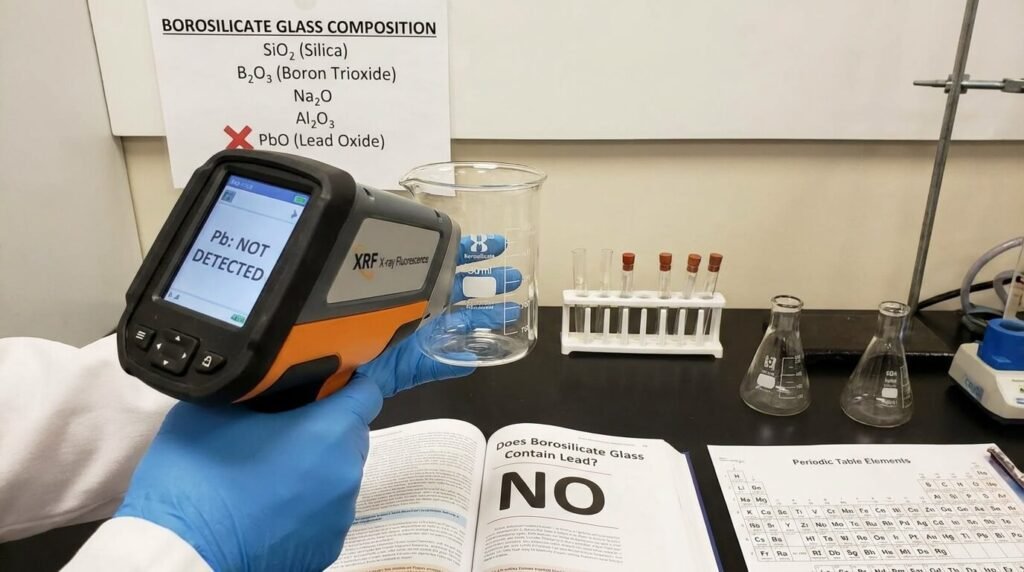 testing Borosilicate glass for lead in the Laboratory