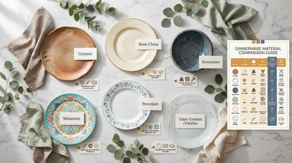 types of dinnerware materials and their benefits