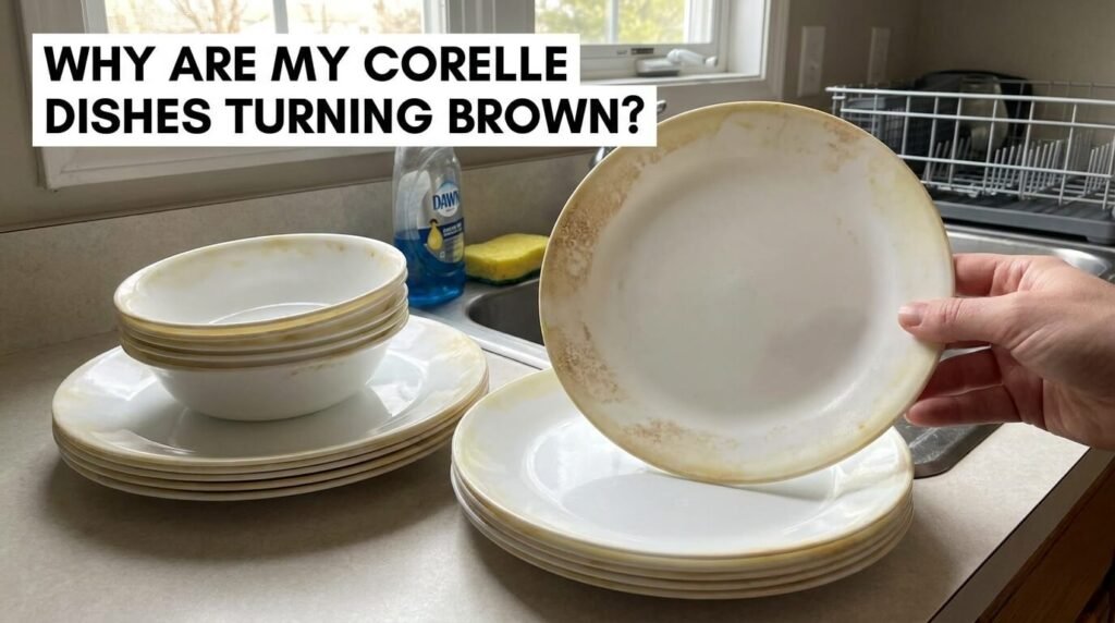 Why are my Corelle dishes turning brown