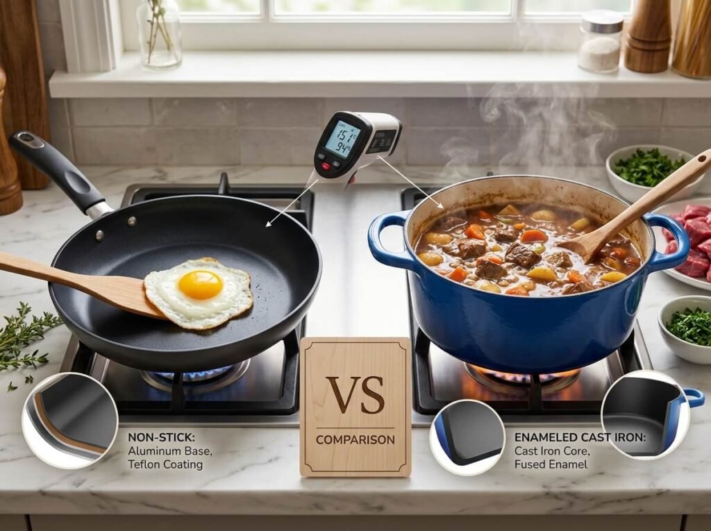 Non-Stick vs Enamel Cookware
